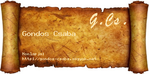 Gondos Csaba névjegykártya
